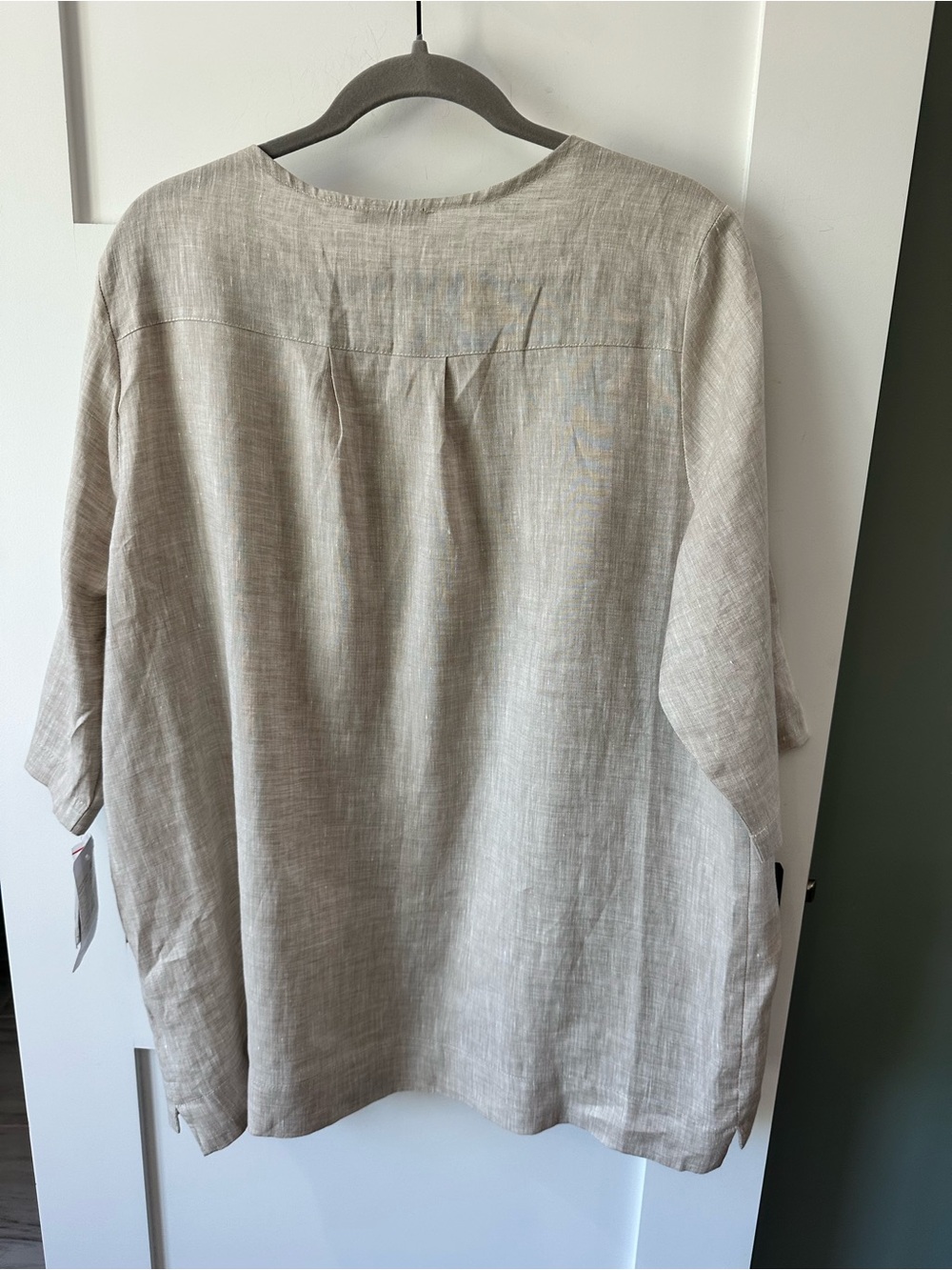 NWT Ga Copya Beige Linen Blouse XL Read - Picture 2 of 7